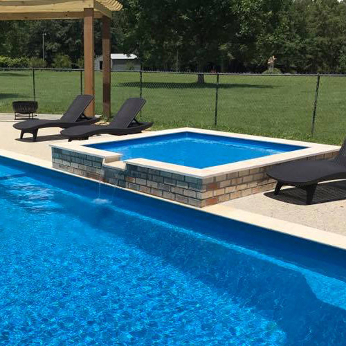 Fiberglass Spas and Sundeck Ledges are perfect for any backyard!